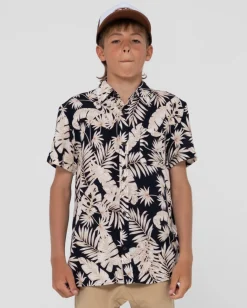 Line Up Printed Short Sleeve Shirt Boys | Rusty Flash Sale