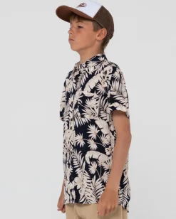 Line Up Printed Short Sleeve Shirt Boys | Rusty Flash Sale