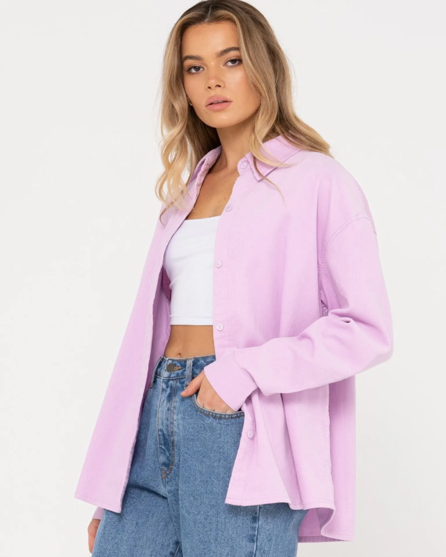 Louis Mini Cord Long Sleeve Shirt | Rusty Best Sale