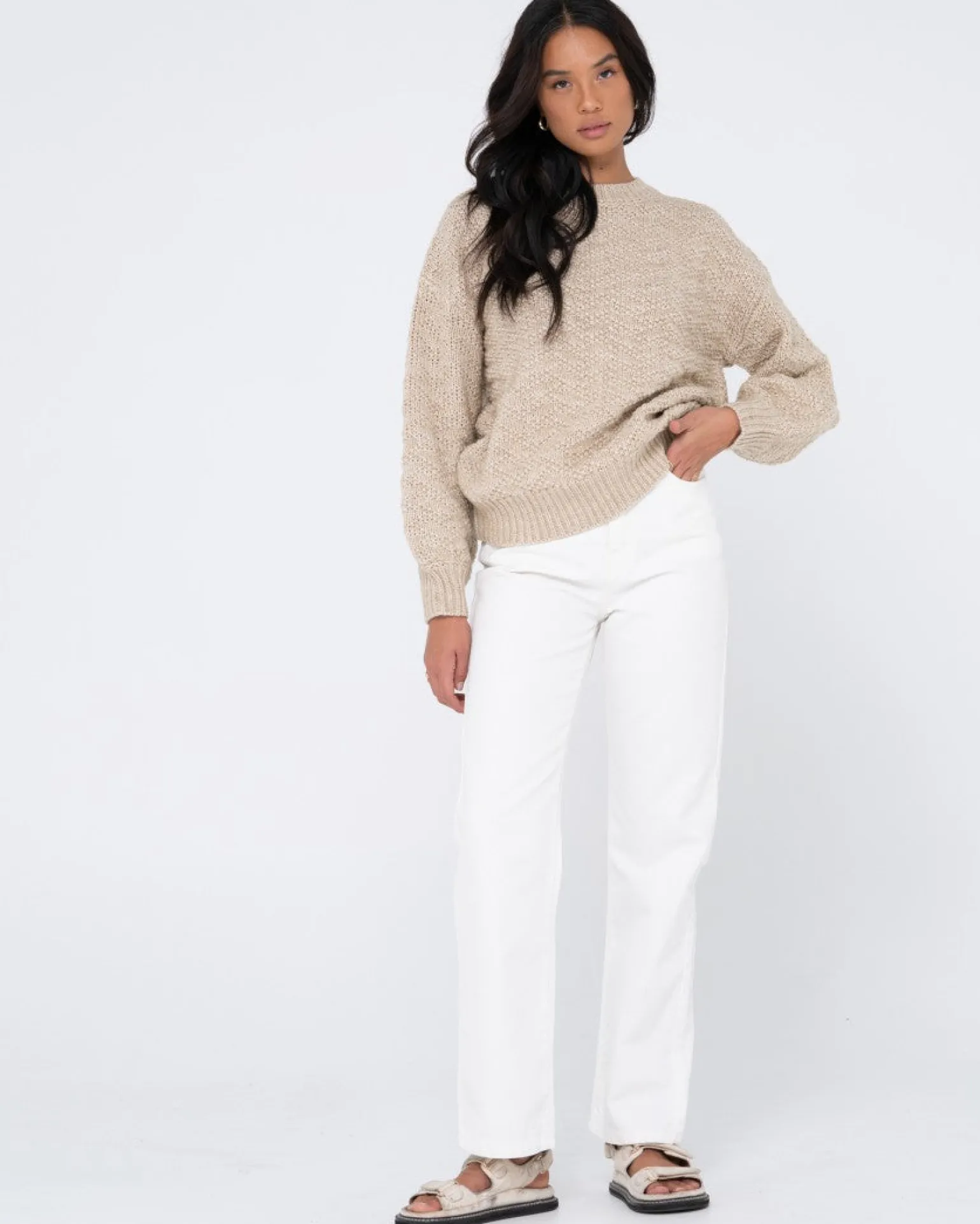 Loulou Relaxed Chunky Crew Neck Knit | Rusty New