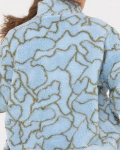 Low Tides Printed Zip Through Sherpa Fleece | Rusty Flash Sale