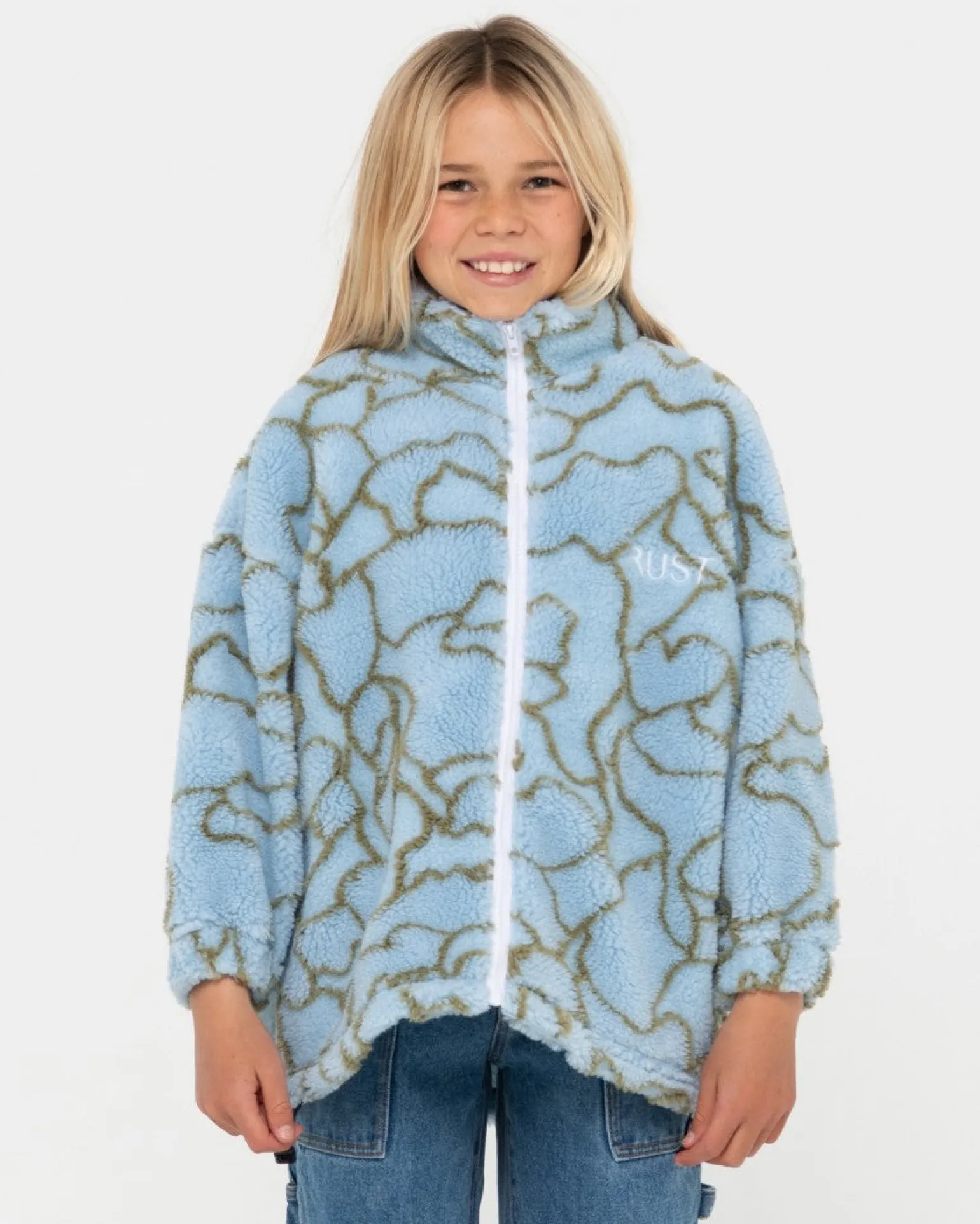 Low Tides Zip Through Sherpa Fleece Girl | Rusty Cheap