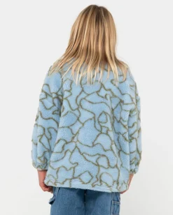 Low Tides Zip Through Sherpa Fleece Girl | Rusty Cheap
