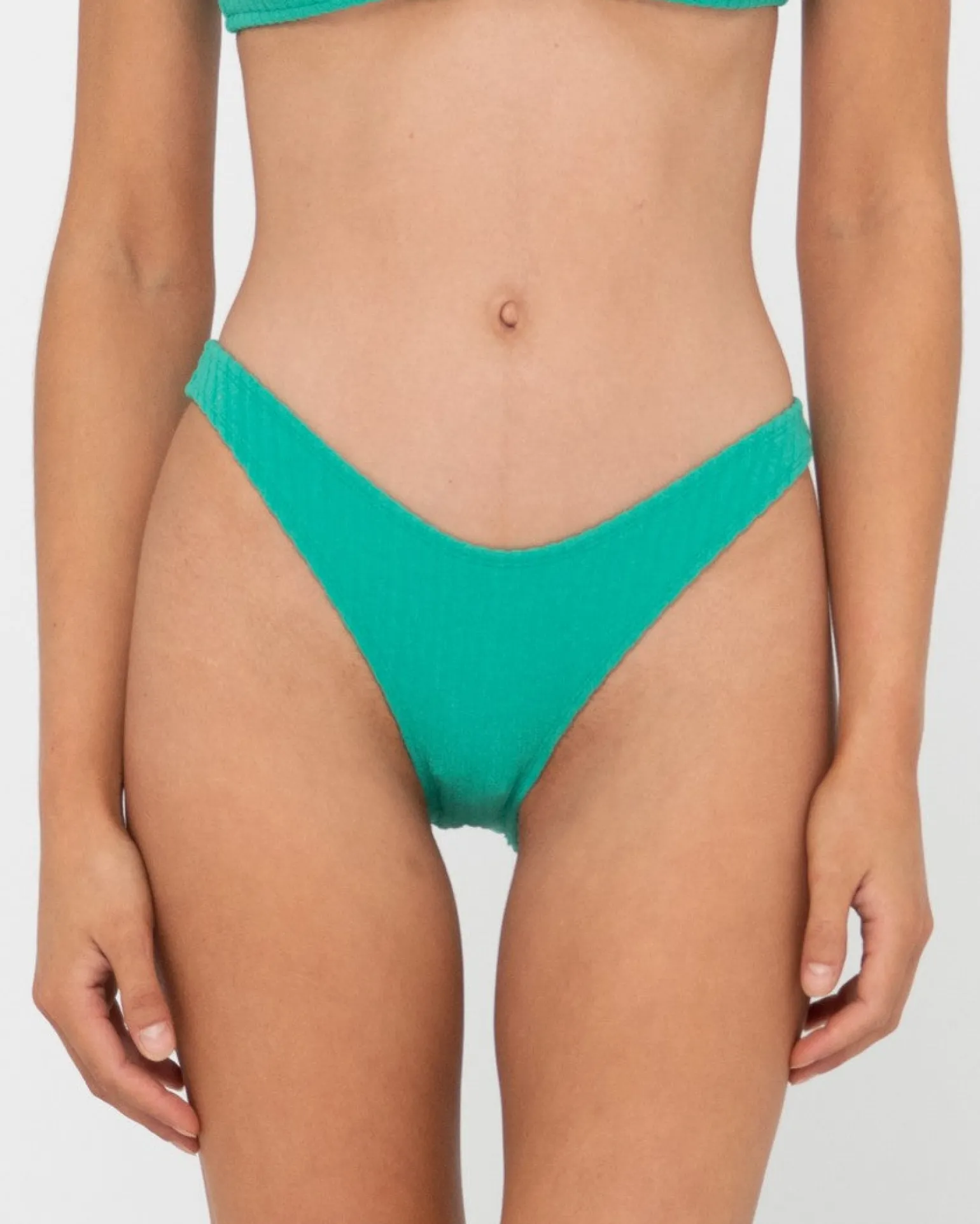 Lucky Rib Towelling Midi Bikini Bottom | Rusty Store