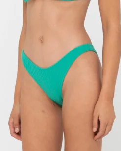 Lucky Rib Towelling Midi Bikini Bottom | Rusty Store