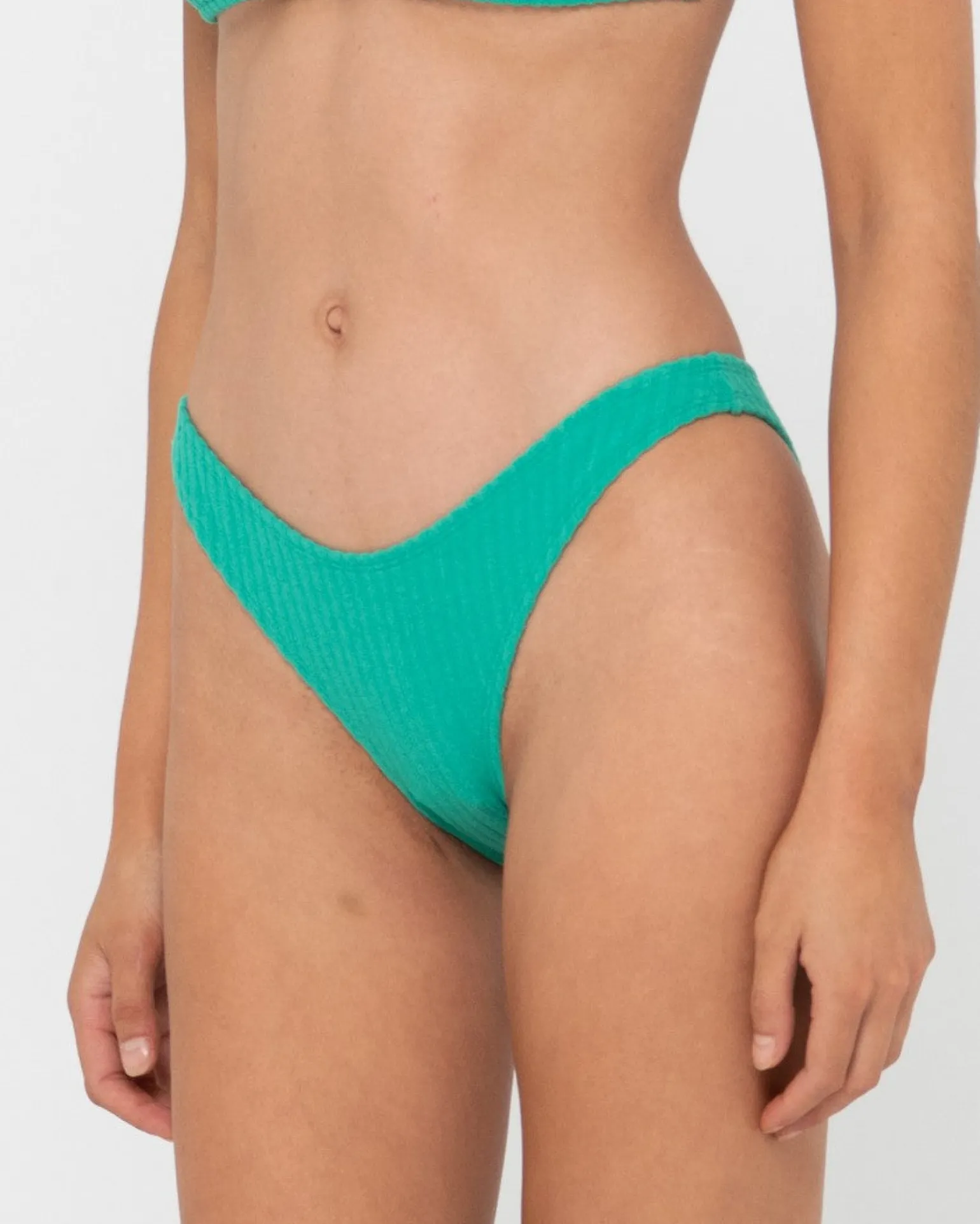 Lucky Rib Towelling Midi Bikini Bottom | Rusty Fashion