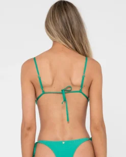 Lucky Rib Towelling Triangle Bikini Top | Rusty Hot