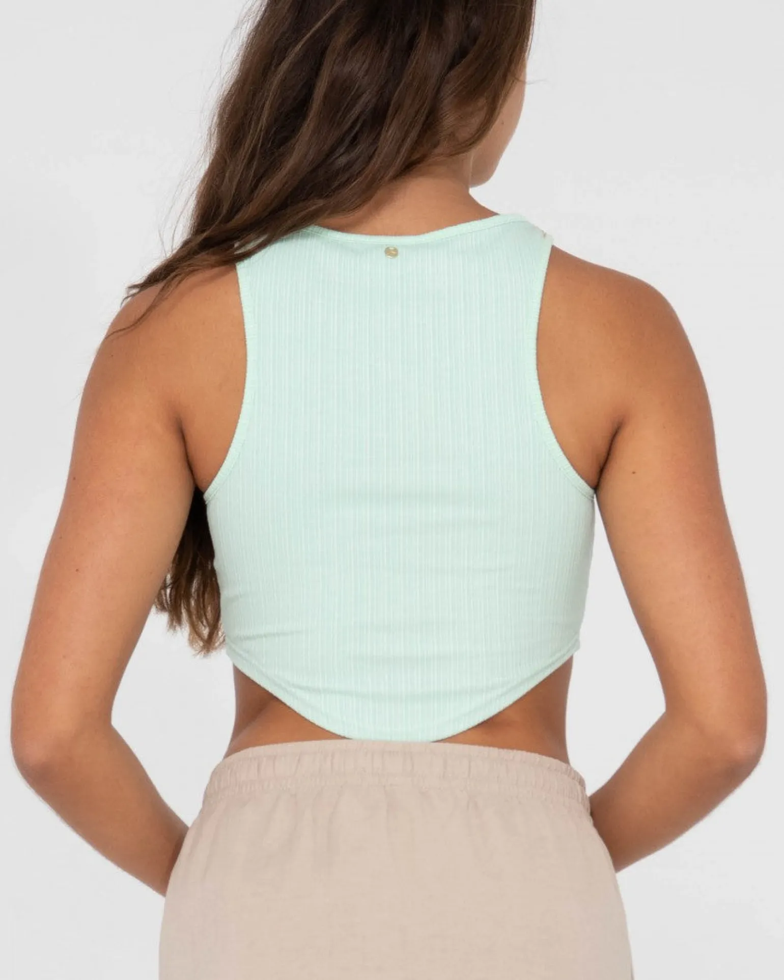Lucy Curved Crop Tank Top | Rusty Discount