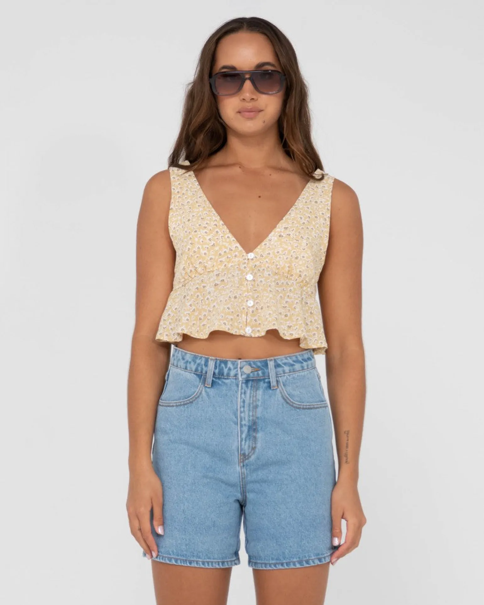 Magnolia Floral Printed Crop Top | Rusty Store
