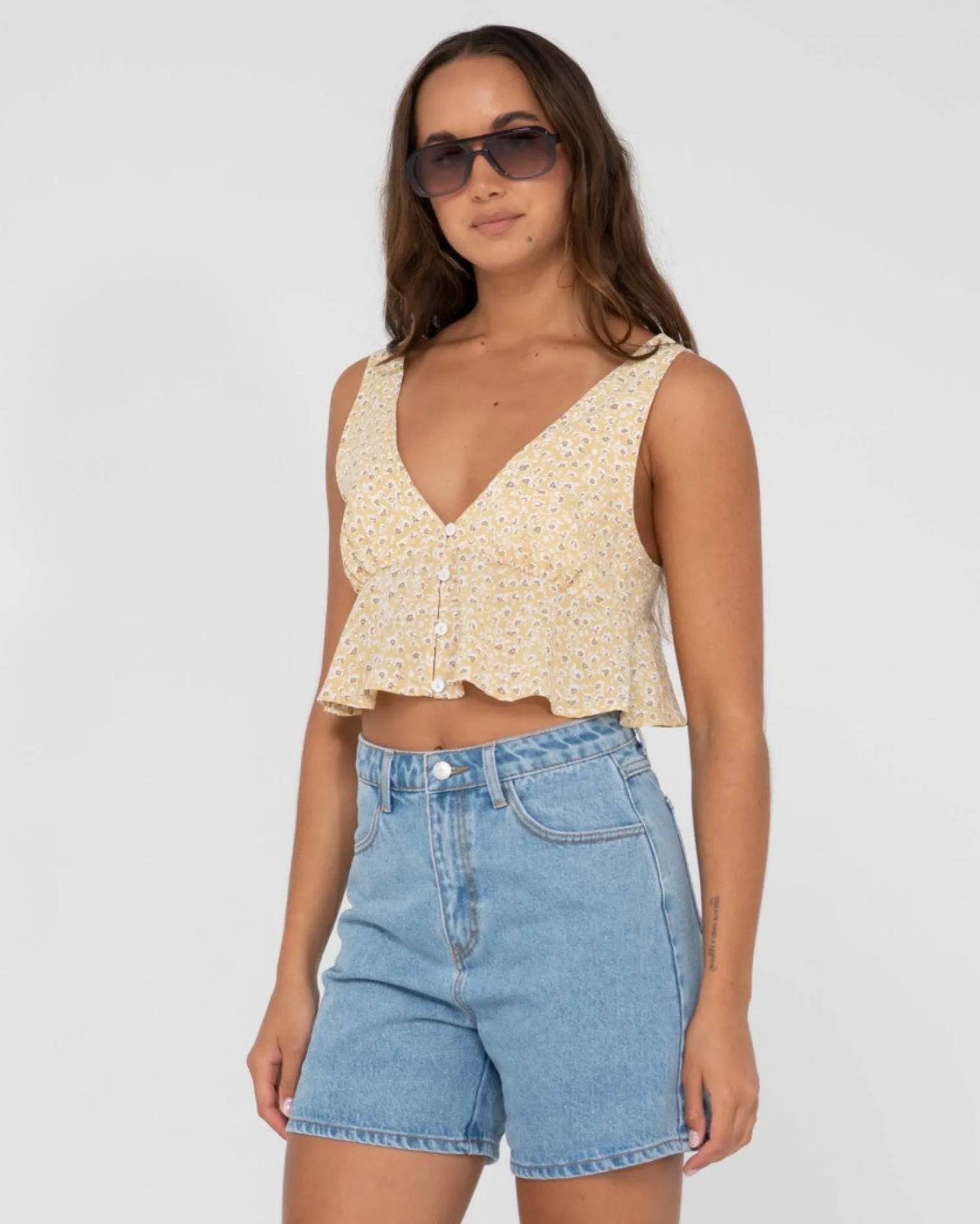 Magnolia Floral Printed Crop Top | Rusty Store