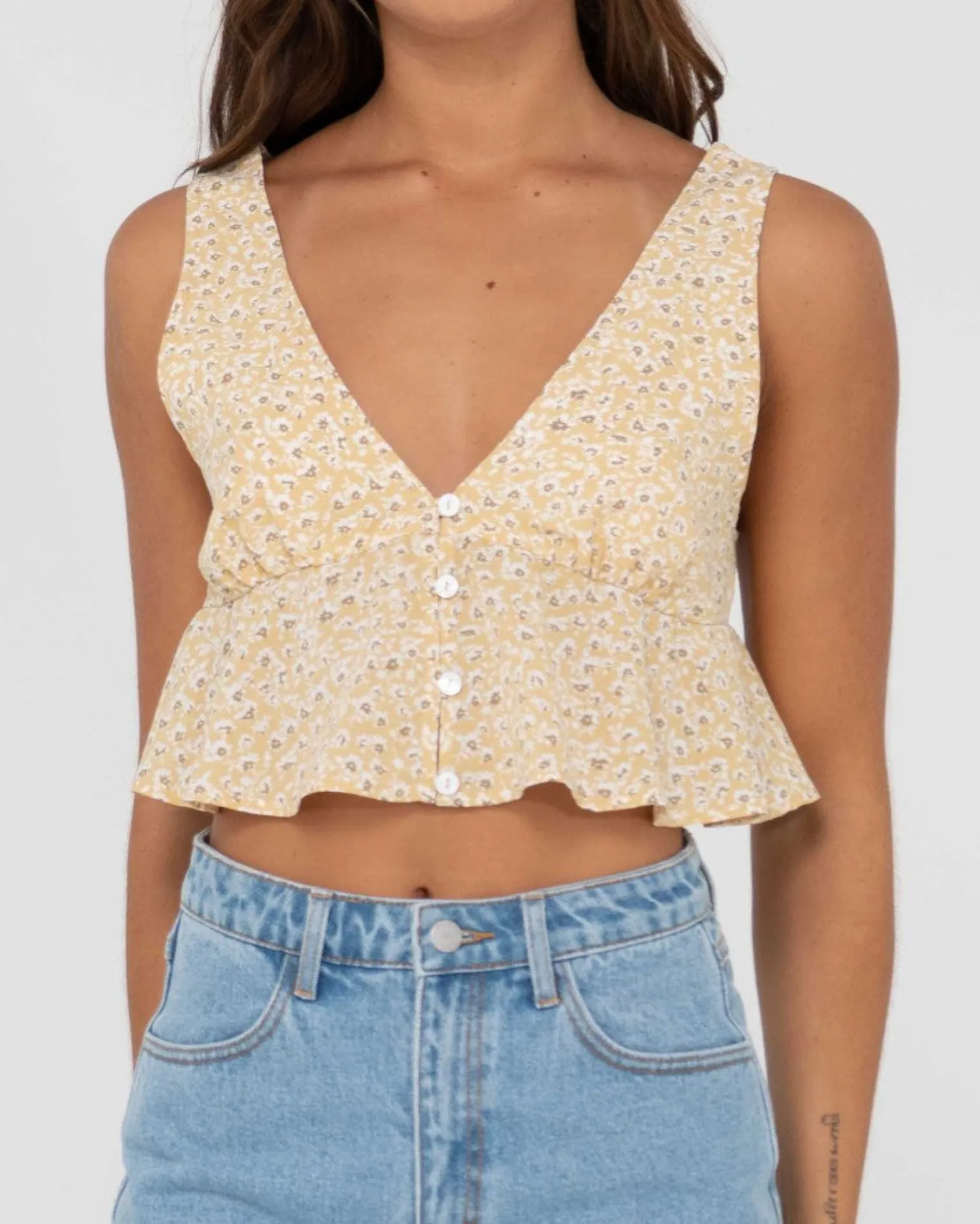 Magnolia Floral Printed Crop Top | Rusty Store