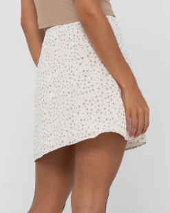 Magnolia Floral Printed High Waisted Mini Skirt | Rusty Fashion