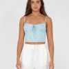 Maia Printed Cropped Cami Top | Rusty Clearance