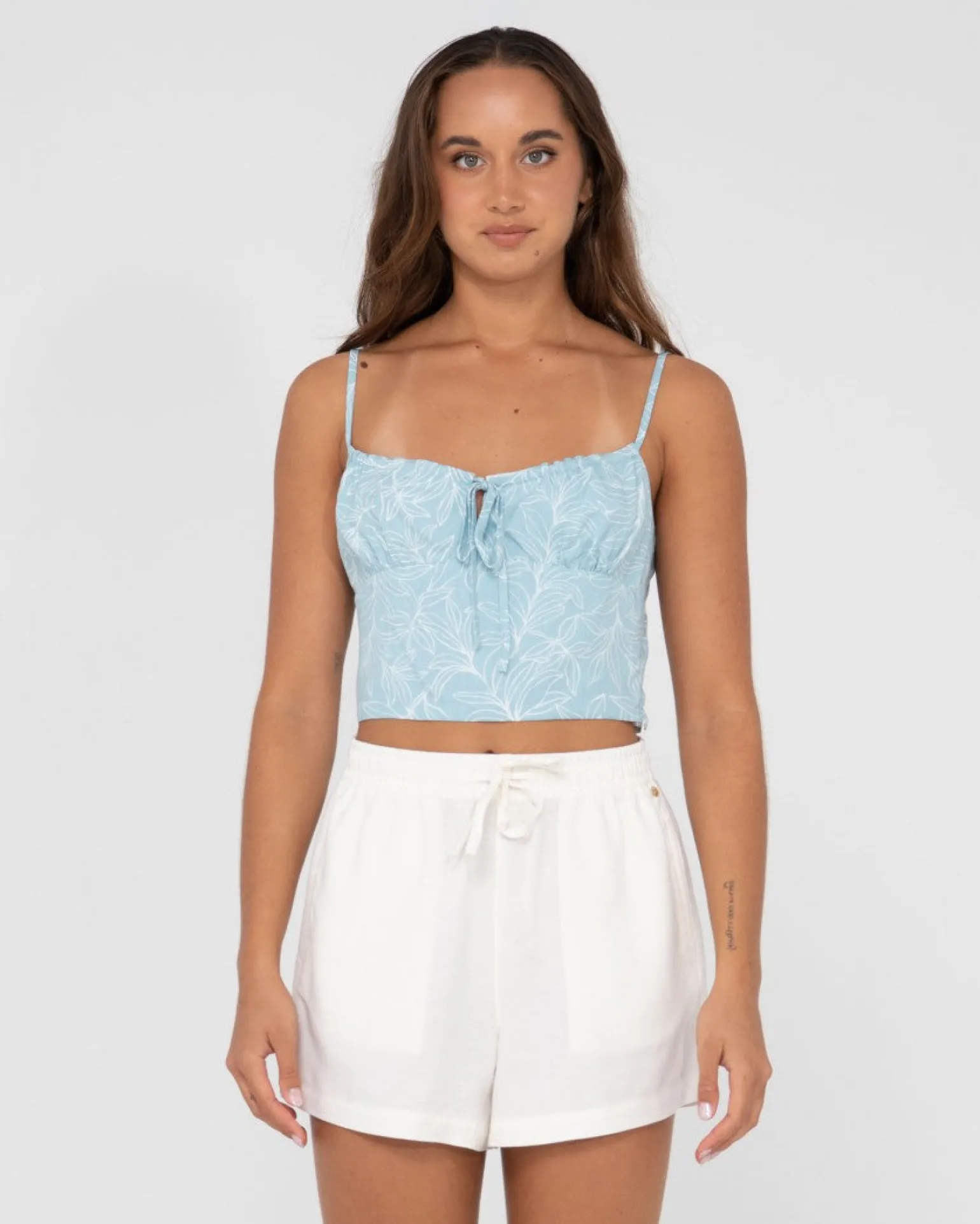 Maia Printed Cropped Cami Top | Rusty Clearance