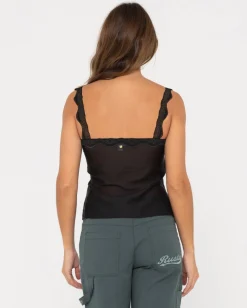 Maison Sheer Lace Cami Top | Rusty Best