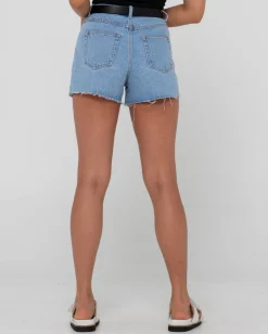 Malta High Waisted Frayed Denim Short | Rusty Fashion
