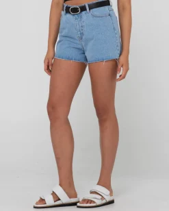 Malta High Waisted Frayed Denim Short | Rusty Fashion