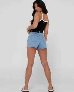Malta High Waisted Frayed Denim Short | Rusty Fashion
