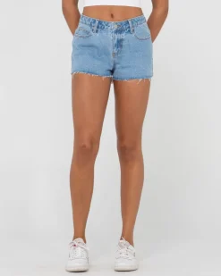 Malta Low Rise Frayed Denim Short | Rusty Online