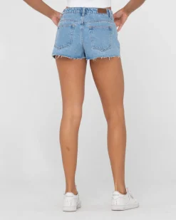 Malta Low Rise Frayed Denim Short | Rusty Online