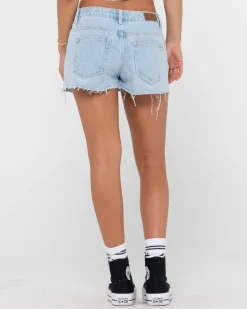 Malta Low Rise Frayed Denim Short | Rusty Online