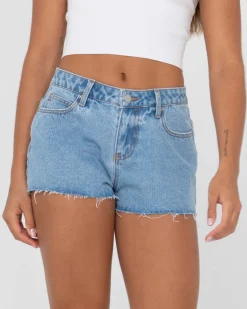 Malta Low Rise Frayed Denim Short | Rusty Hot