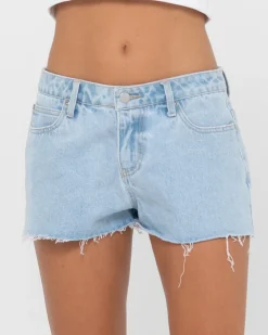 Malta Low Rise Frayed Denim Short | Rusty Online