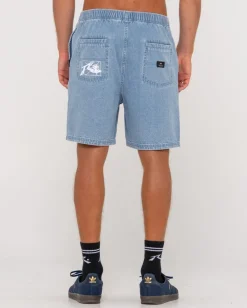 Manila Folder Vintage Wash Denim Elastic Short | Rusty Sale