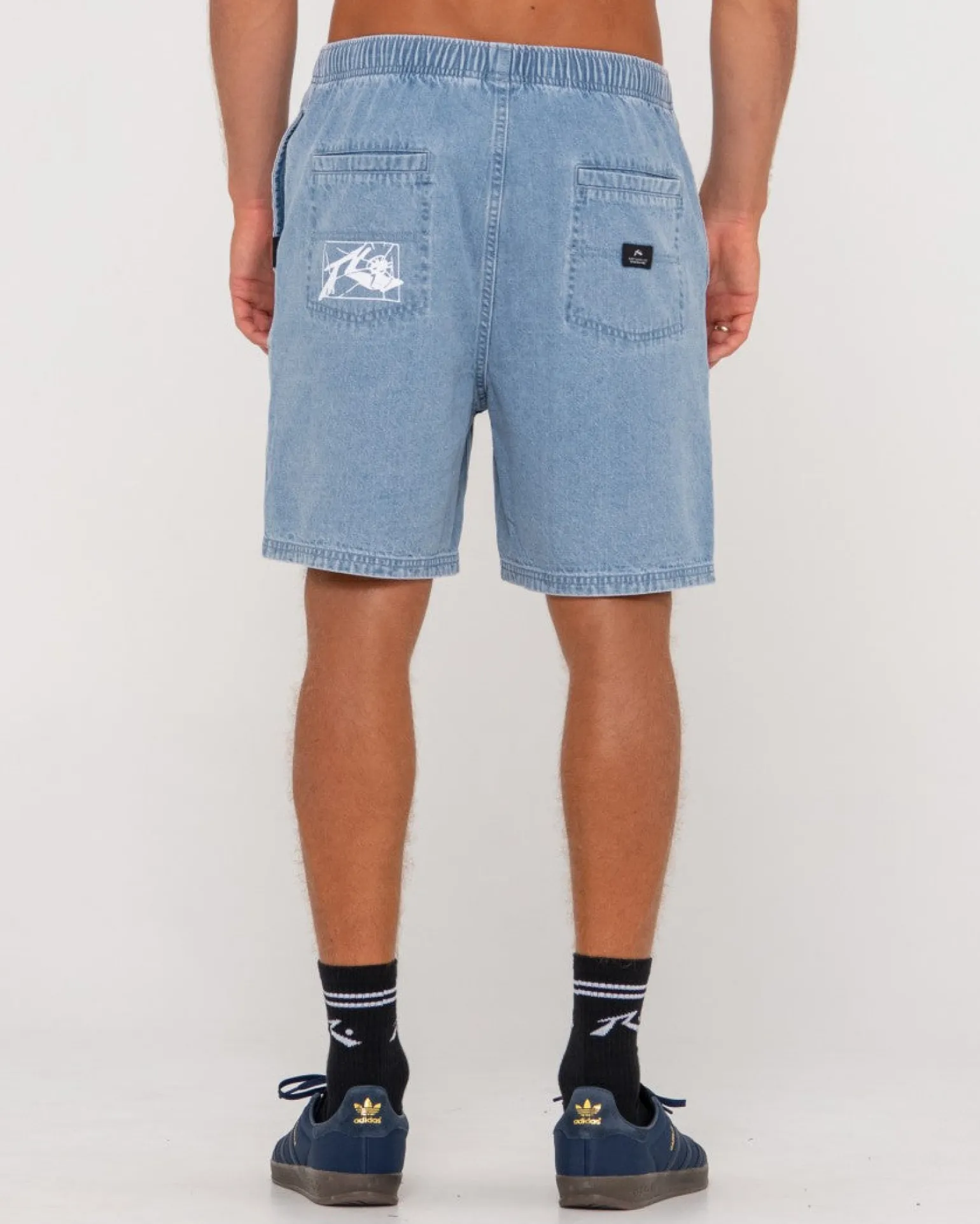 Manila Folder Vintage Wash Denim Elastic Short | Rusty Sale