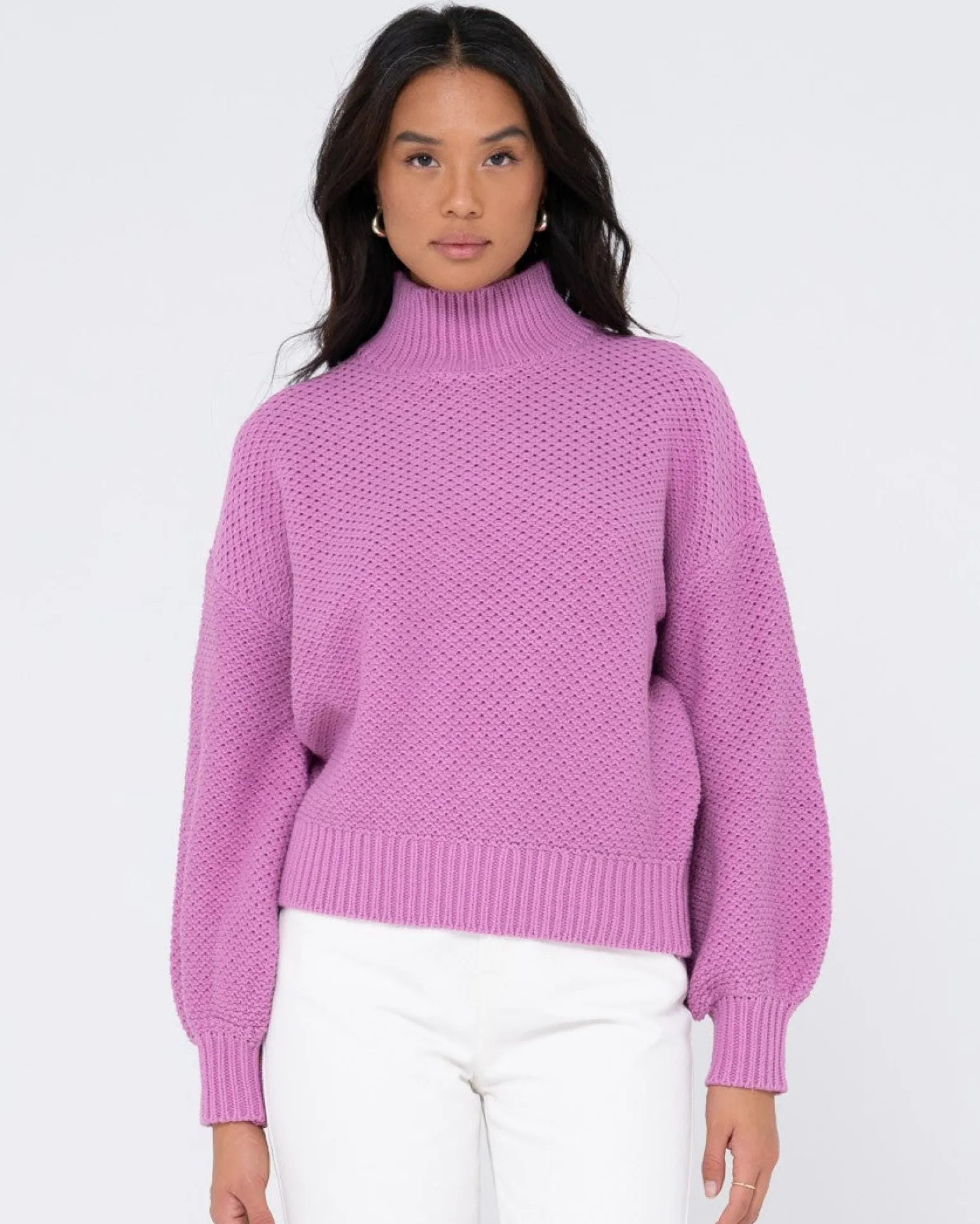 Marlow Relaxed Chunky Mock Neck Knit | Rusty Sale
