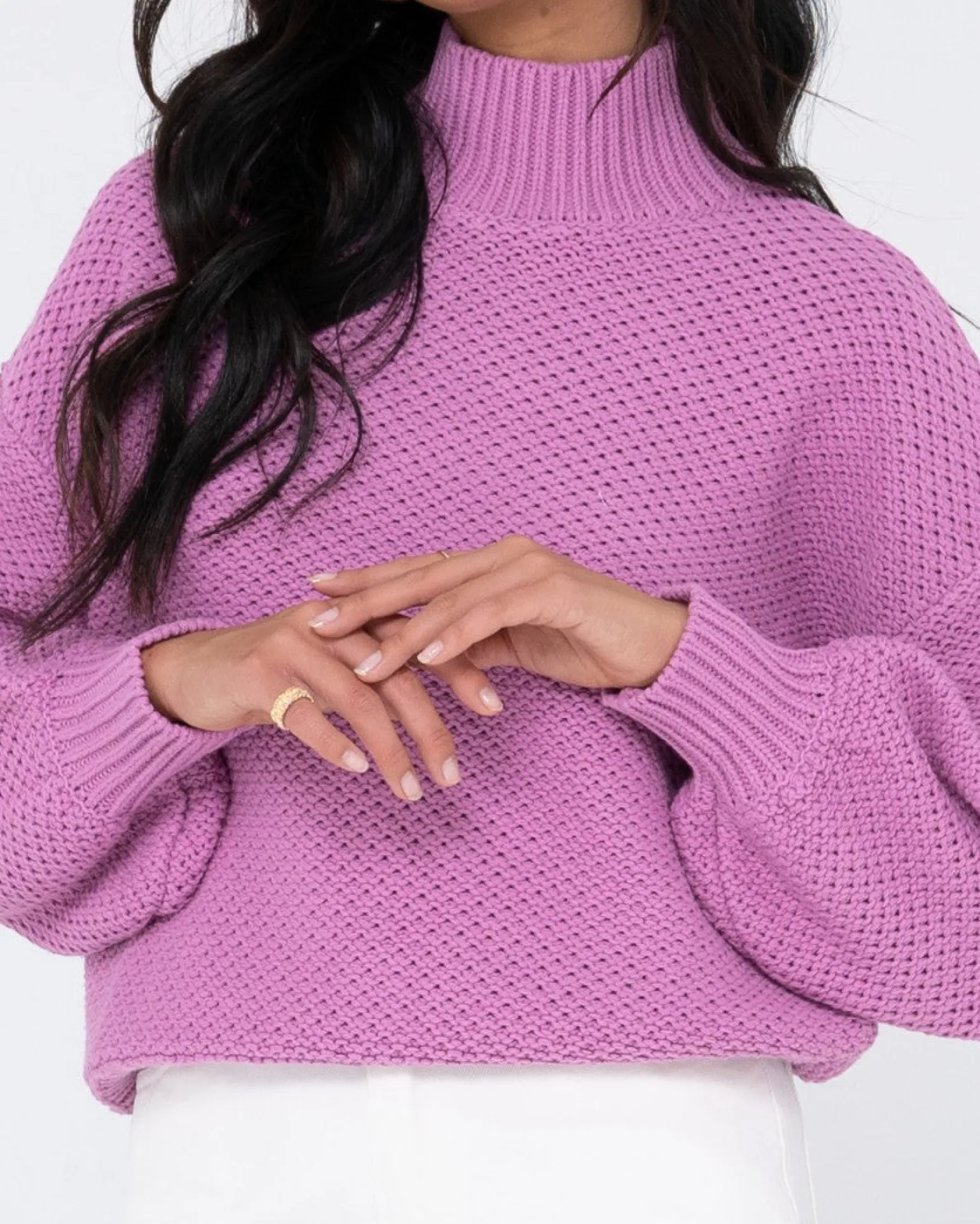 Marlow Relaxed Chunky Mock Neck Knit | Rusty Sale