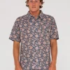 Mosaic Ramie Relaxed Fit Short Sleeve Shirt | Rusty Clearance