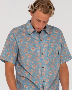 Mosaic Ramie Relaxed Fit Short Sleeve Shirt | Rusty Discount