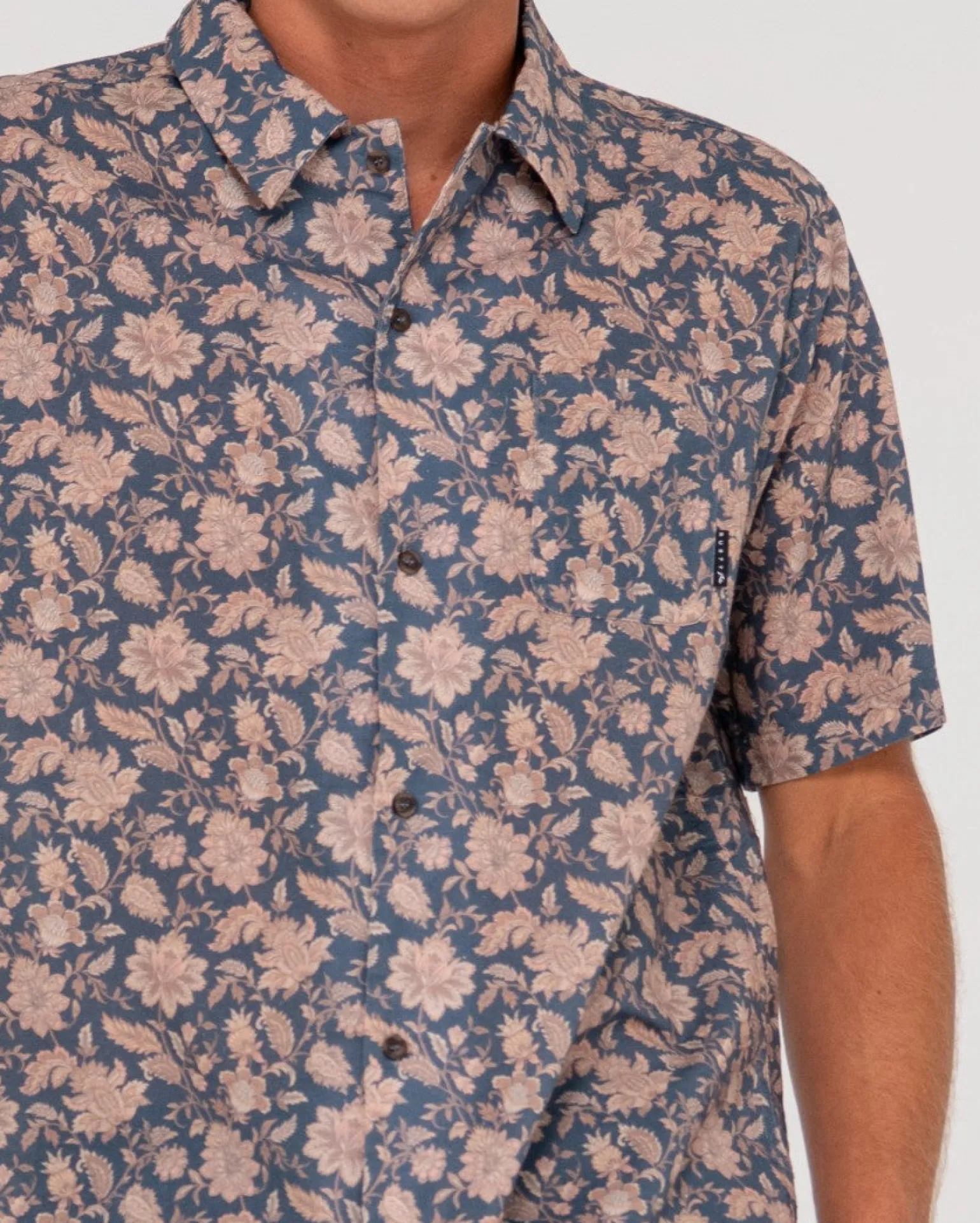 Mosaic Ramie Relaxed Fit Short Sleeve Shirt | Rusty Clearance