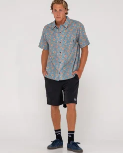 Mosaic Ramie Relaxed Fit Short Sleeve Shirt | Rusty Discount