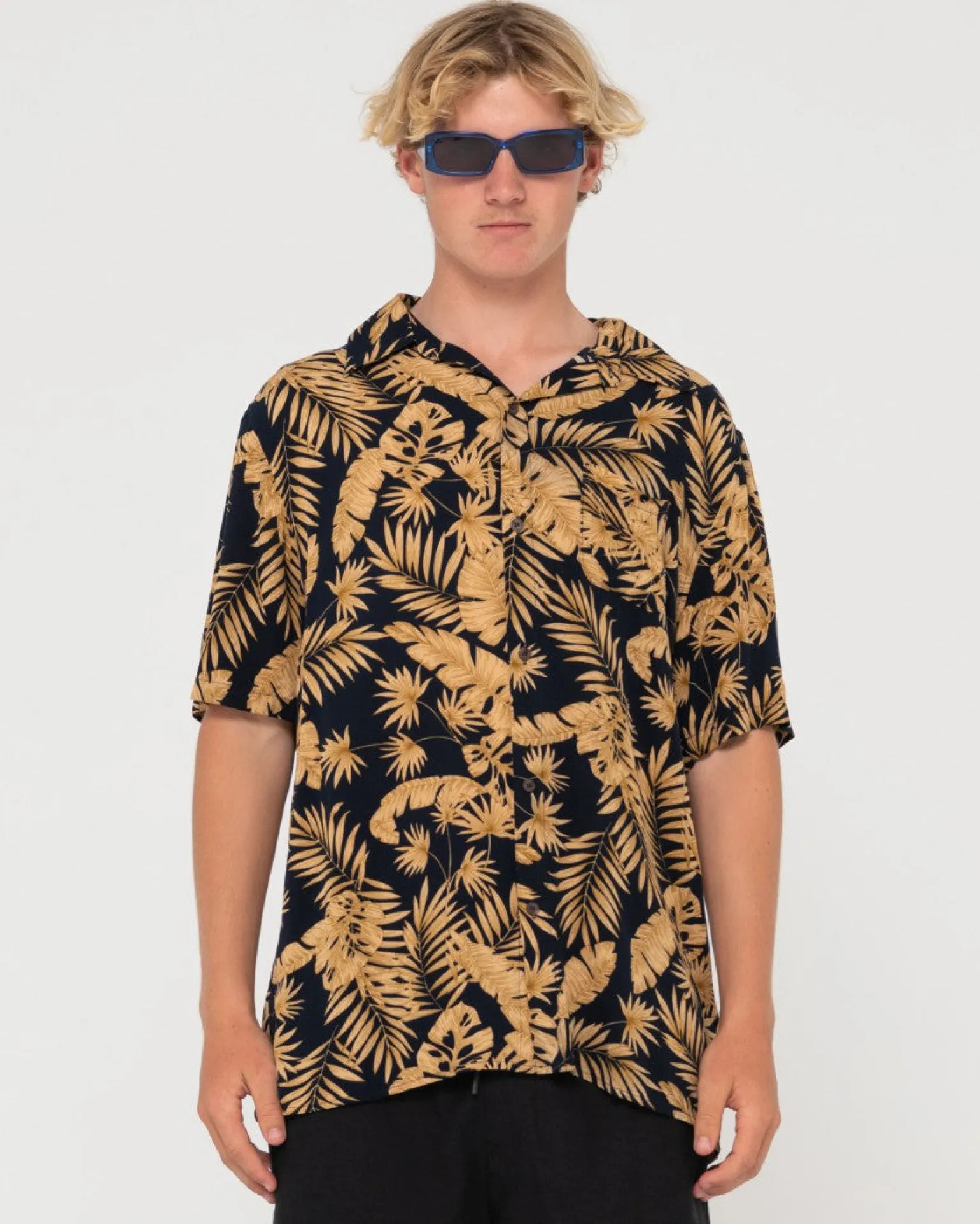 Night Swim Short Sleeve Printed Shirt | Rusty Hot