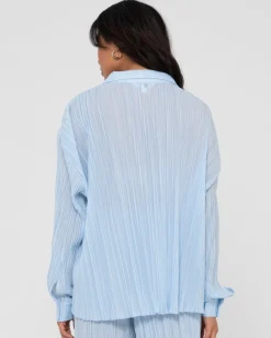 Nissi Long Sleeve Pleated Shirt | Rusty Cheap
