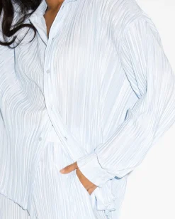 Nissi Long Sleeve Pleated Shirt | Rusty Cheap