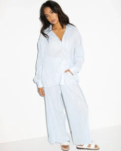 Nissi Long Sleeve Pleated Shirt | Rusty Cheap