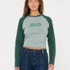 Norty Long Sleeve Raglan Baby Tee | Rusty Outlet