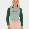 Norty Long Sleeve Raglan Baby Tee Girls | Rusty Cheap