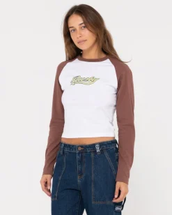 Norty Long Sleeve Raglan Baby Tee | Rusty Best