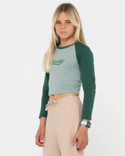 Norty Long Sleeve Raglan Baby Tee Girls | Rusty Cheap