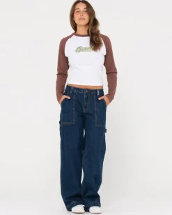 Norty Long Sleeve Raglan Baby Tee | Rusty Best