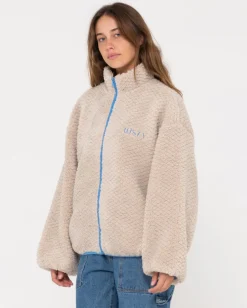 Ollie Sherpa Zip Through Fleece | Rusty Flash Sale