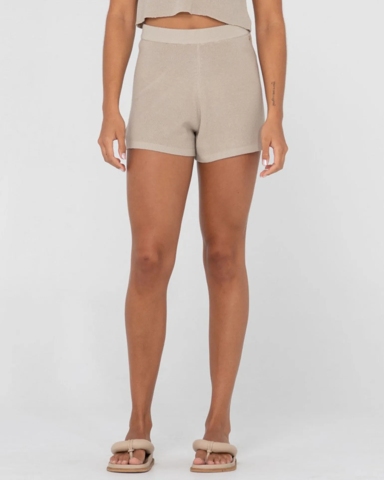Ophelia High Waisted Knit Short | Rusty Hot