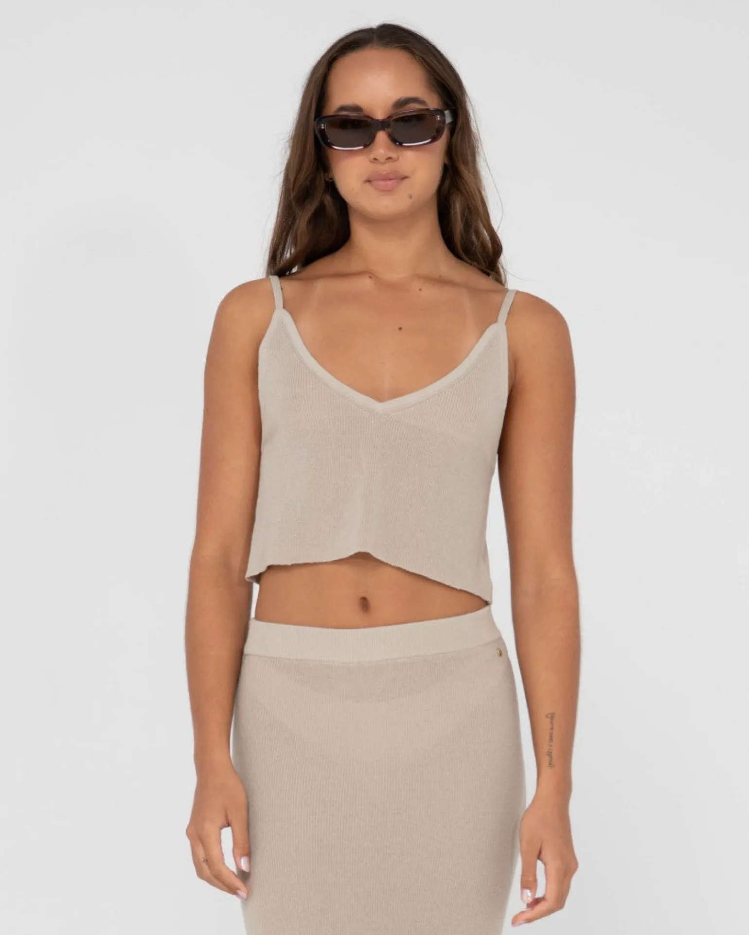 Ophelia Relaxed Knit Cropped Cami | Rusty Discount