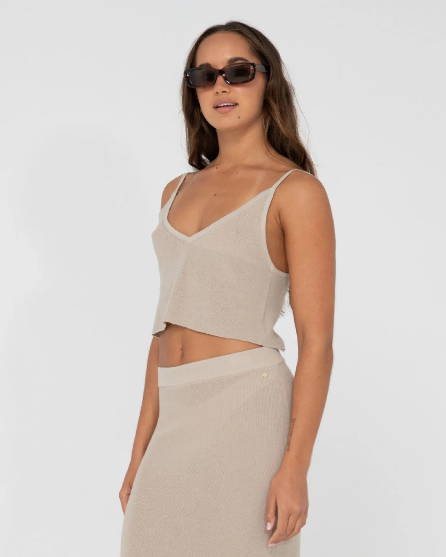 Ophelia Relaxed Knit Cropped Cami | Rusty Discount
