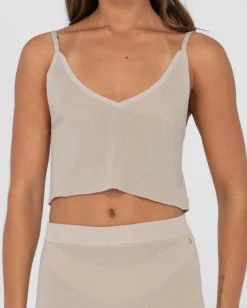 Ophelia Relaxed Knit Cropped Cami | Rusty Best Sale