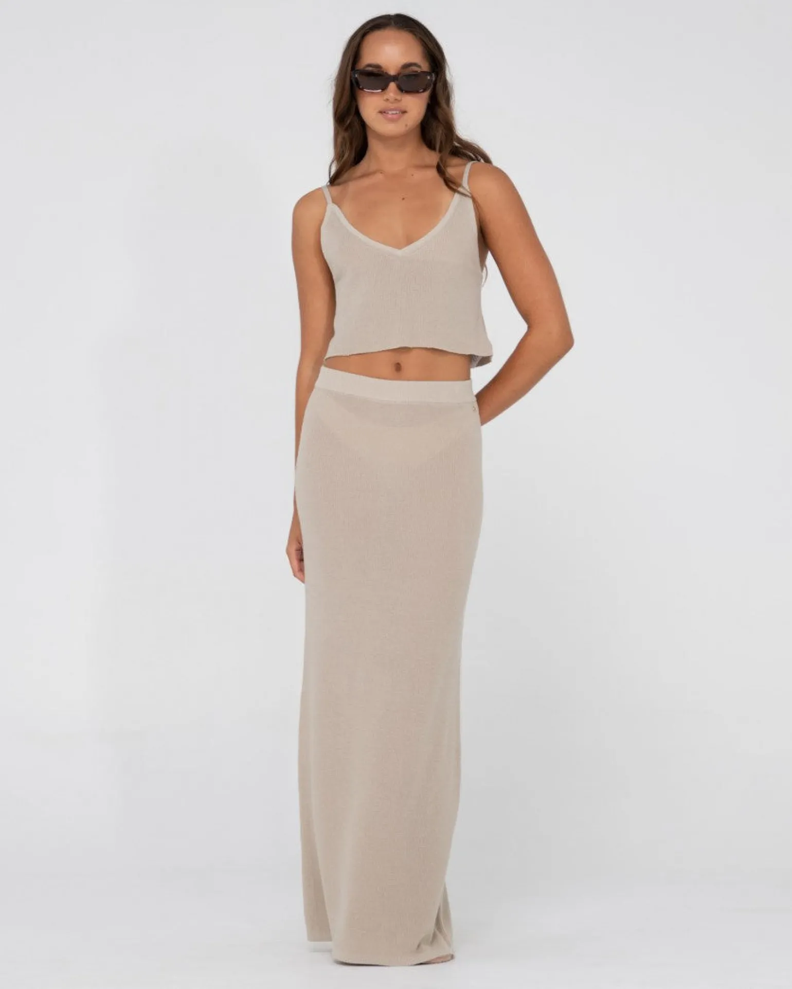 Ophelia Relaxed Knit Cropped Cami | Rusty Discount